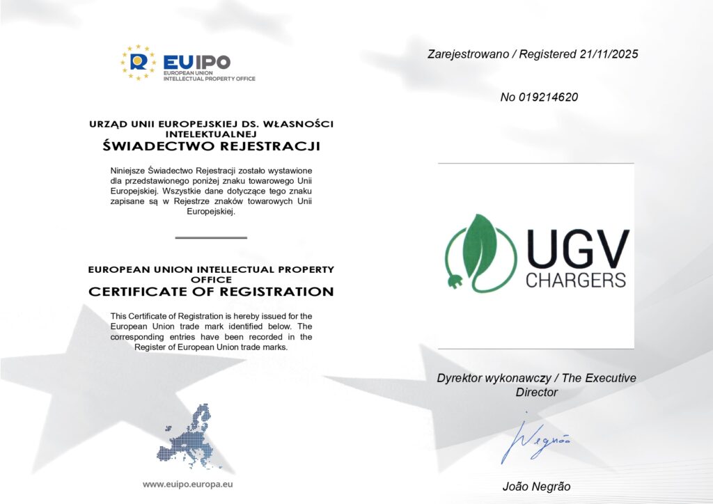 UGV Chargers отримав офіційне підтвердження торгової марки в Європейському Союзі